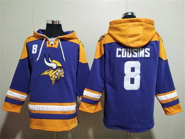 Men's Minnesota Vikings #8 Kirk Cousins Purple Yellow Ageless Must-Have Lace-Up Pullover Hoodie,We sell and wholesale Men's Minnesota Vikings #8 Kirk Cousins Purple Yellow Ageless Must-Have Lace-Up Pullover Hoodie on line form chian!